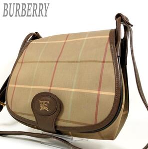 1円 Burberry バーバリーズ ショルダーバッグ ノバチェック かぶせ鞄 肩掛け フラップ レディース ヴィンテージ vintage 仕切りバッグ