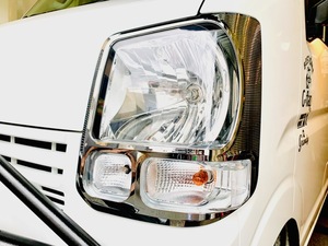 DA17　エブリィ　EVERY　メッキ　ヘッドライトカバー　ヘッドライトガーニッシュ　ヘッドライトプロテクター　全国送料無料　カスタム