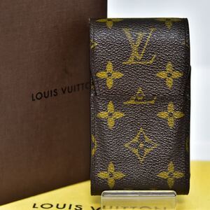 極美品 鑑定済 ルイヴィトン LOUIS VUITTON エテュイ シガレットケース モノグラム 煙草ケース M63024 ブラウン系 即日配送 k683-11