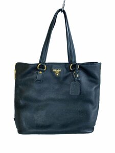 PRADA◆ハンドバッグ/レザー/BLK/無地/BR4372 表面スレ傷有/使用感考慮