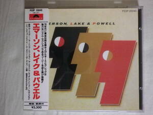 シール帯仕様 『Emerson, Lake ＆ Powell/Emerson, Lake ＆ Powell(1986)』(1986年発売,P33P-20045,廃盤,国内盤帯付,歌詞付,Cozy Powell)