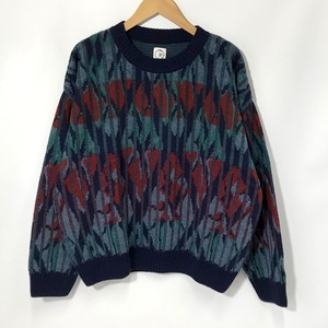 POLAR SKATE CO ニット paul knit sweater ウール セーター 総柄 長袖 古着 Lサイズ ポーラースケートカンパニー トップス A11656◆