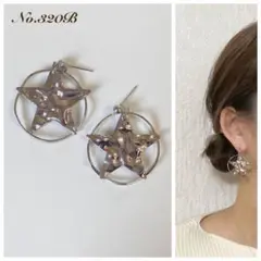 No.320B ハンドメイド ピアス イヤリング❤︎シルバー スター