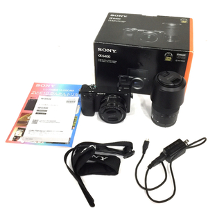 SONY a6400 WW715296 E 3.5-5.6/PZ 16-50 OSS E 4.5-6.3/55-210 OSS ミラーレス一眼 カメラ QR014-415