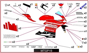 DUCATIドゥカティ モトGP 2019 ステッカー V4R 1299 1199 899 デカール