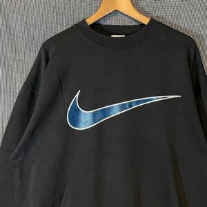 90s 00s USA製 NIKE ビッグスウッシュ スウェット ナイキ 白タグ　90年代 00年代 y2k アメリカ製 トレーナー 大きいサイズ USA企画 柳10355