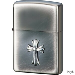 定番！ ZIPPO クロスメタル オイルライター 永久保証 シルバー 風防付き 音が良い レギュラー シンプル おしゃれ スピニングブラッシュ