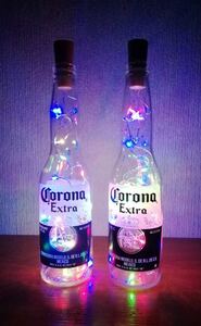 【コロナビール　Corona beer　非売品　アメリカ製　日本製　空ビン　インテリアボトルランプ　ブリキバケツ新品　ゆうパック80サイズ】