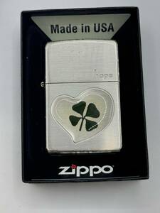 【25801】 ZIPPO ジッポー 四つ葉 銀サテーナ hope 中古品 クリックポスト