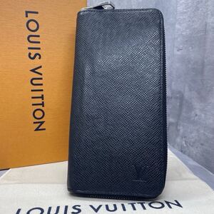 1円～ 美品 ルイヴィトン Louis vuitton メンズ ヴェルティカル ジッピーウォレット 長財布 タイガ レザー ビジネス ブラック 黒