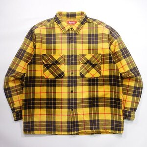 未使用品 Supreme Quilted Plaid Shirt Yellow L シュプリーム キルテッド シャツ イエロー