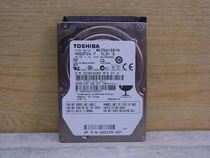 △F/664●東芝 TOSHIBA☆2.5インチHDD(ハードディスク)☆250GB SATA300 7200rpm☆MK2561GSYN☆中古品