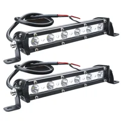 24V 12V 18cm デイライト フォグランプ 作業灯 ライトバー 白 汎用 18W ワークライト LED ホワイト 6連 BLANC TIGRE