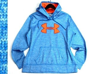 【特殊撥水加工 STORM】アンダーアーマー UNDER ARMOUR ビッグロゴ刺繍 裏起毛UAストームパーカー プルオーバー サイズS相当 0103a