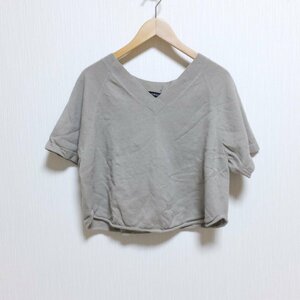 s539　ズッカ　zucca　ベージュ　半袖　ニット　カットソー　M　【メ便】