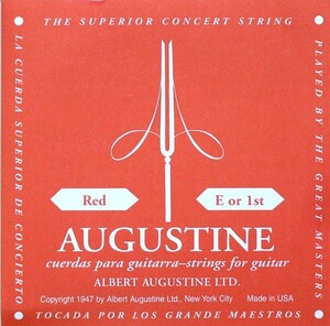 AUGUSTINE RED 1弦×4本 オーガスチン 赤 クラシックギター弦 バラ弦 1弦 4本セット