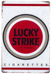 サインボード　看板　インテリア　ブリキ看板　メタルサイン　A4サイズ　アメ雑　アメリカン雑貨　LUCKY STRIKE AVSB-1243