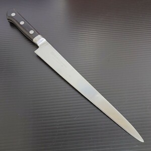 本職用 筋引き包丁【MISONO】ミソノ 鍔付き 240mm 高級モリブデン鋼 美品（プロ用 洋包丁牛刀 シェフナイフMuscle pull knife 調理料理用）