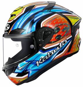 OGK　KABUTO　フルフェイスヘルメット　F-17　エフイチナナ　GLANZ　グランツ　ブルーイエロー　XXL　63-64ｃｍ