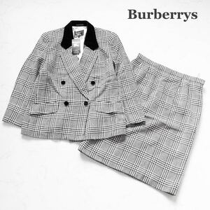 【Burberrys】バーバリーズ　セットアップ　タグ付き　シルク　千鳥格子　大きいサイズ