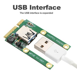 【送料無料】 ノートパソコン用 Mini Pci-e USB 2.0アダプター コンバーター ～ miniPci-eにUSB 2.0を増設
