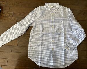 ★Ralph Lauren POLO CHECK SHIRT チェック シャツ BULE ブルー 青★サイズ14 SMALL S★