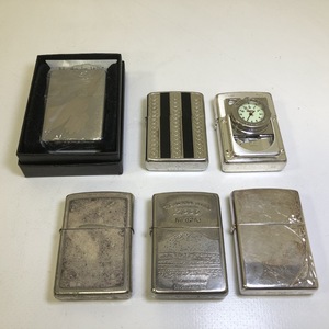 【1円～】ZIPPO ジッポ 6個セット まとめ売り アーマー 時計付き 等 シルバー 【ジャンク】