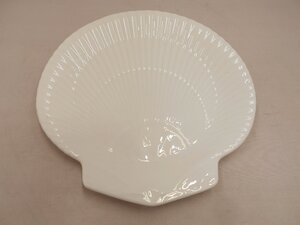 【WEDGWOOD】ウェッジウッド　ノーチラスコレクション　シェル型プレート　22㎝　箱付　SY02-SF4