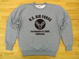 U.S. AIR FORCE 杢グレー 9.7oz トレーナー 黒 2XL 大きいサイズ スウェット エアフォース アメリカ空軍 ミリタリー