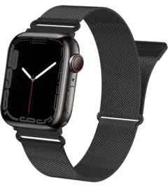 Apple Watch アップルウォッチ バンド 無段階調整 男女兼用 ブラック