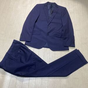 4054☆UNITED ARROWS GREEN LABEL RELAXING セットアップ スーツ ドレス ビジネス メンズ 上48下84 ネイビー ストライプ