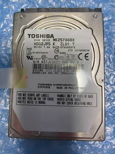 【中古】 TOSHIBA MK2576GSX 250GB/8MB 5971時間使用 管理番号:C169