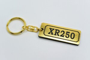 AA-25-1 XR250 2層アクリル製 金黒 2重リング キーホルダー XR250R md30 me06 カスタム パーツ 外装 シート ミラー ハンドル 等に