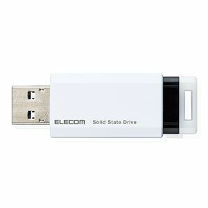【新品】エレコム SSD 外付け ポータブル 1TB 小型 ノック式 USB3.2（Gen1）対応 ホワイト PS4/PS4Pro/PS5 ESD-E
