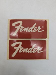 送料込み 未使用品 2枚Fender フェンダー ロゴステッカー シール カッティングステッカー 赤×白 レッド×ホワイト RED×WHITE