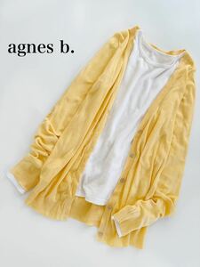 【送料230円 2点以上で送料無料】agnes b. アニエスベー カーディガン レディース イエロー