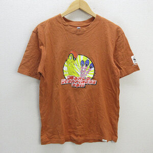 s■モンベル/mont-bell×手塚治虫 火の鳥プリントTシャツ【M】橙系/MENS/15【中古】