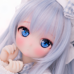 【プチリボン】DDH-27 セミホワイト肌 カスタムヘッド＋おまけ自作レジンアイ1組※微細な黒点あり