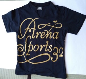 arina　アリーナ　Tシャツ　レディースS　 ネイビー　ファットネス　デサント　水泳