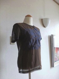 【送料無料】 ISSEY MIYAKE・イッセイミヤケ・茶・トップス・カットソー・2・USED・フロント二重生地