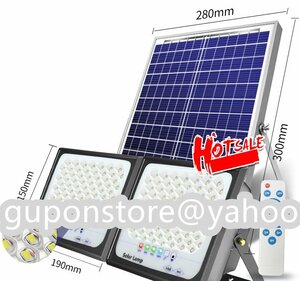 稀少品LED投光器 ソーラーライト 街灯 屋外用 太陽光発電 防水 高輝度バッテリー残量表示 防犯ライト ガーデンライト駐車場 照明 庭用2000W