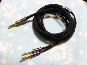 T1 2nd MDR-Z7 ケーブル 7N OCC 純銀コート + 純銅 八芯 ブレイド編み 4.4mm5極 200cm 長め 布スリーブ (カスタム対応可) T5p 2nd HA-SW01