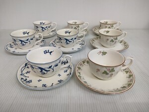 まとめ売り　洋食器　Noritake　CRAFTONE　レトロ　カップ＆ソーサー　2柄×4客 まとめて8客　日本製　ティーカップ　洋茶器　ティーセット