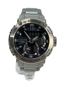 CASIO◆G-SHOCK/ソーラー腕時計/デジアナ/ステンレス/SLV/SLV/GST-B200D-1AJF/