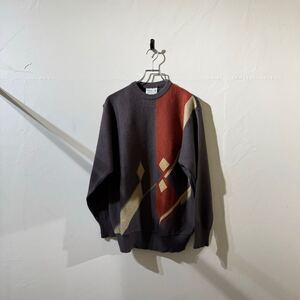 vintage euro wool Acryl design knit sweater イタリア製 ヨーロッパ古着 ビンテージ アクリルウールセーター デザインニット 90s 80s 