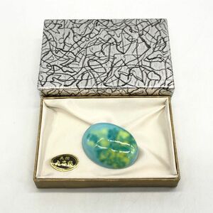 【27356】九谷焼 ブローチ 泉八作 紙箱付 メッキ アクセサリー 伝統工芸品 美術品 ヴィンテージ 雑貨 経年保管品 中古 レターパックプラス