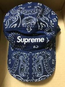 21SS 新品 Supreme Bandana Camp Cap Navy 国内正規品 シュプリーム バンダナ キャップ 紺