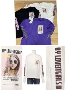 新品by LOVEiT バイラビット転写プリントTシャツ 【160パープル】 ロンT ロゴ 袖　長袖Tシャツ　レイヤード◎重ね着　色違い有り