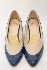 【USED】Vivienne Westwood / バイカラーパンプスシューズ 37（約23.5） ブルーｘベージュ 【中古】 O-24-05-26-024-sh-YM-ZH