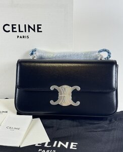 新品同様 セリーヌ CELINE ショルダーバッグ トリオンフ ミディアム 黒 バッグ